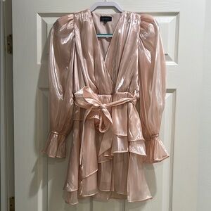 Majorelle Pink Ruffled Wrap Dress